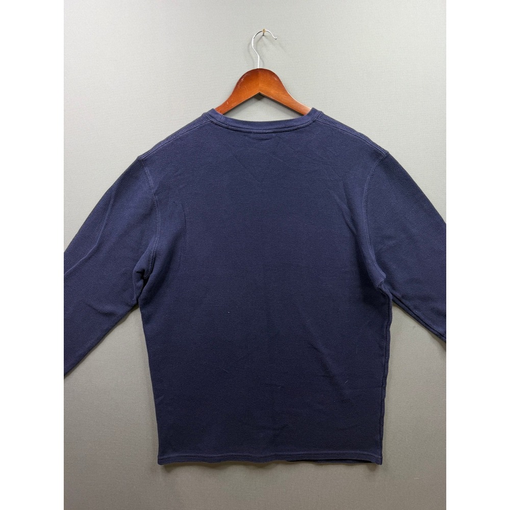 Polo Ralph Lauren Sleepwear Shirt Mens Navy Blue Waffle Knit Thermal Large - Picture 6 of 7